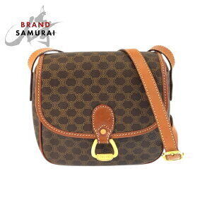 Celine Macadam Brown Leather Shoulder Bag